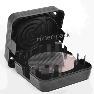 Buy 8 Inch Wafer Shipping Box Black Wafer Stack Boxes Antistatic Horizontal for semiconductor chip online manufacture