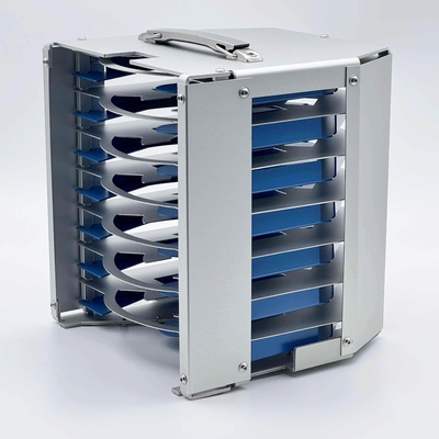 Good price Custom 8 Inch 7 Slot Metal Wafer Cassette  , Wafer Carrier With Blue Teflon Coating online
