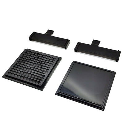Quality Square Design ESD IC Chip Tray With High Compatibility Waffle Pack With Lids And Clips factory